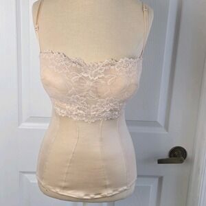 Luleh Maidenform Corset Camisole Tank Size 38C Shapewear Nude Lingerie
